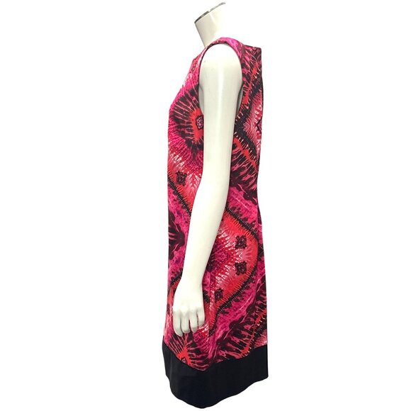AB Studio Bold Pink Diamond Sheath Dress Size 12 Retro Style Sleeveless Geometri - Picture 3 of 13